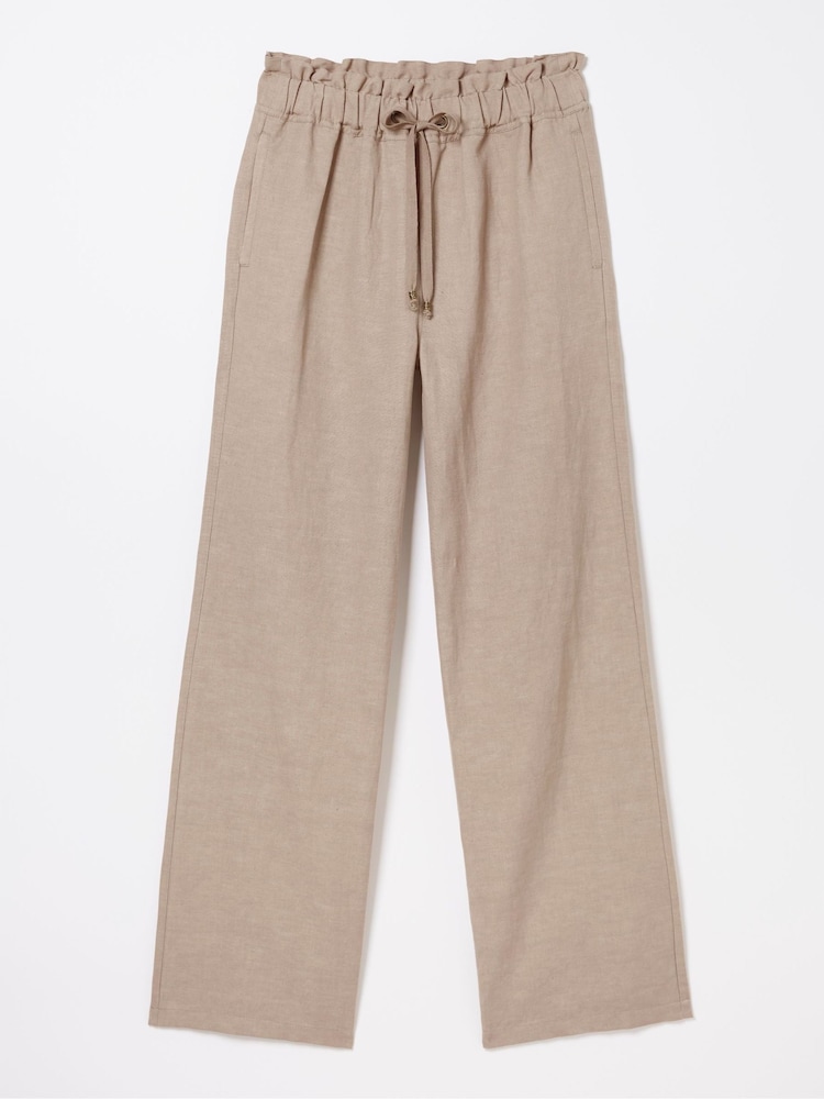 FatFace Iva Natural Wide Leg 100% Linen Trousers - Image 5 of 5 FatFace Iva Natural Wide Leg 100% Linen Trousers - Image 5 of 5