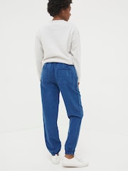 FatFace Lyme Blue Linen Blend Joggers - Image 2 of 3