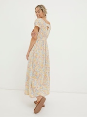 FatFace Natural Linen Blend Midi Dress - Image 2 of 6