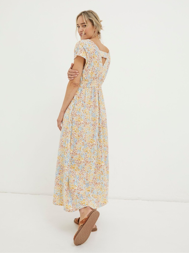 FatFace Natural Linen Blend Midi Dress - Image 2 of 6