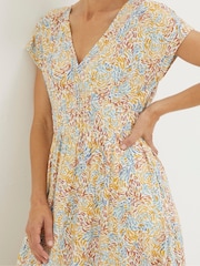 FatFace Natural Linen Blend Midi Dress - Image 4 of 6