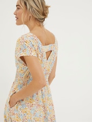 FatFace Natural Linen Blend Midi Dress - Image 5 of 6
