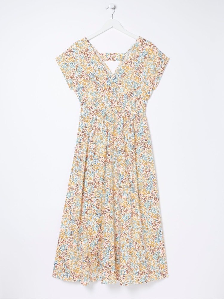 FatFace Natural Linen Blend Midi Dress - Image 6 of 6