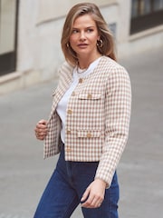 Sosandar Natural Collarless Jacket - Image 1 of 2