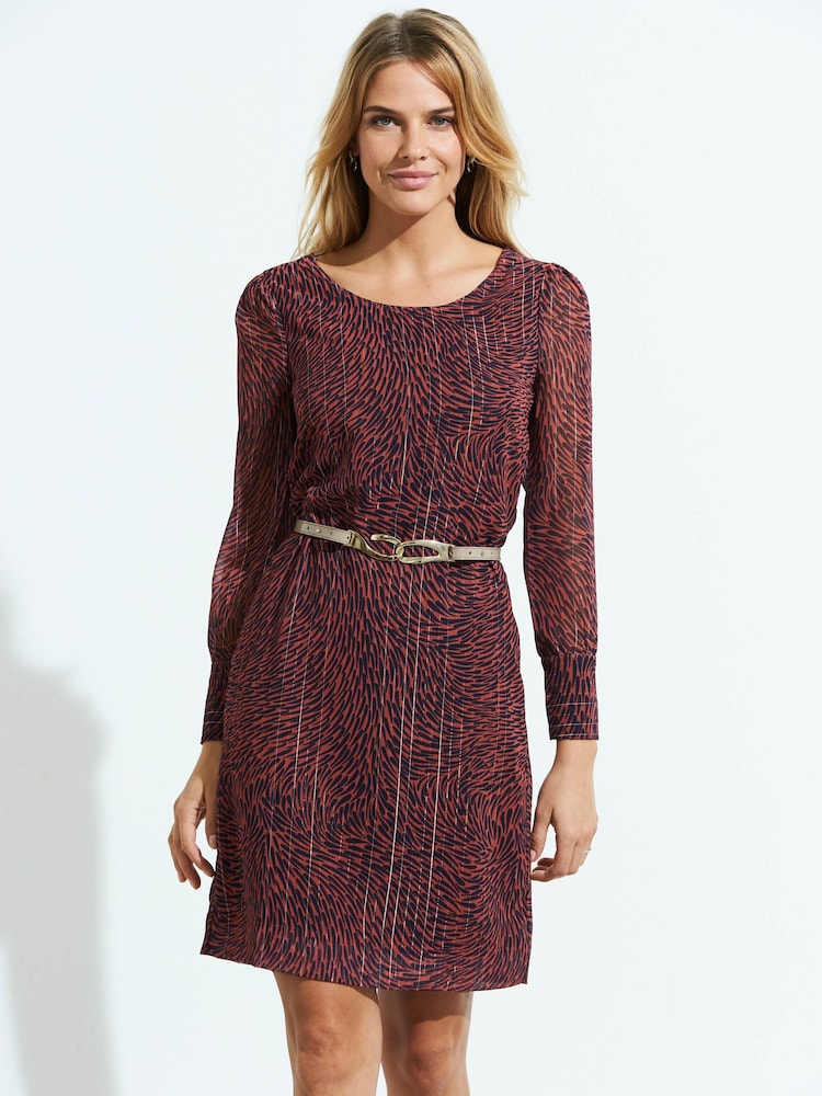 Sosandar Red Swirl Print Shift Dress - Image 5 of 5