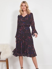 Sosandar Black Fit & Flare Dress - Image 1 of 5