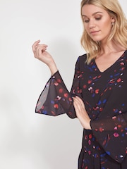 Sosandar Black Fit & Flare Dress - Image 4 of 5