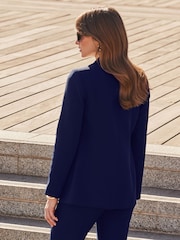 Sosandar Blue Petite Button Detail Trousers - Image 5 of 6