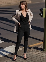Sosandar Black Body-Sculpting Bandage Leggings - Image 1 of 5