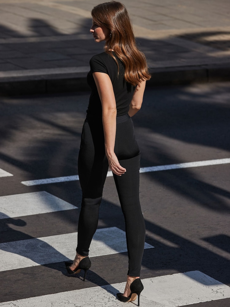 Sosandar Black Body-Sculpting Bandage Leggings - Image 2 of 5