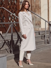 Sosandar Natural Print Longline Coat - Image 3 of 6