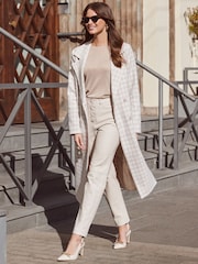 Sosandar Natural Print Longline Coat - Image 5 of 6