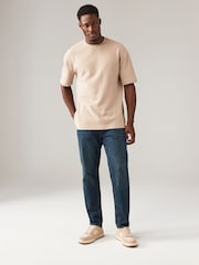 Blue Dark Vintage Regular Tapered Fit Vintage Wash Denim Jeans - Image 3 of 9