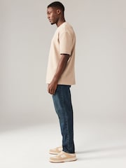 Blue Dark Vintage Regular Tapered Fit Vintage Wash Denim Jeans - Image 4 of 9