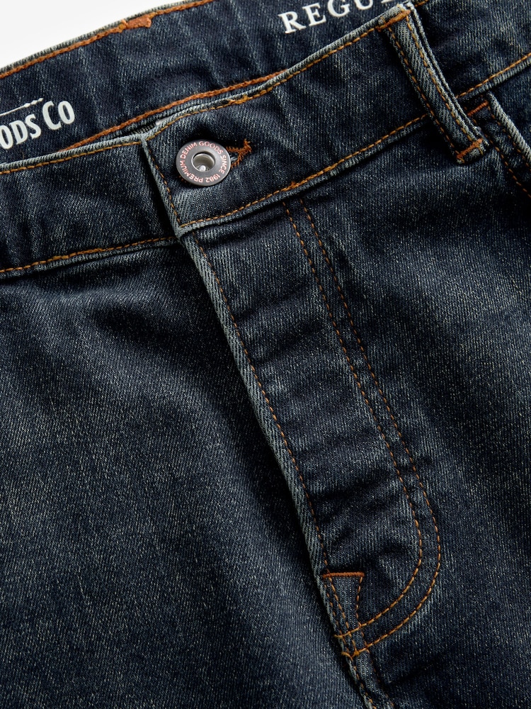 Blue Dark Vintage Regular Tapered Fit Vintage Wash Denim Jeans - Image 7 of 9