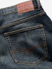 Blue Dark Vintage Regular Tapered Fit Vintage Wash Denim Jeans - Image 8 of 9