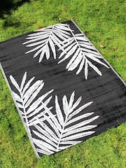 Dreams & Drapes Black Tahiti UV Resistant Outdoor Rug - Image 1 of 3