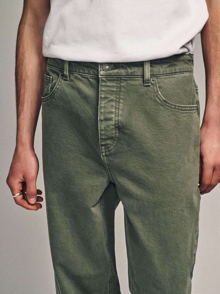 Szałwiowy - Jeansy w stylu vintage ze stretchem - Image 6 of 10