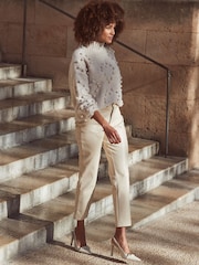 Sosandar Natural Pom Pom Heart Detail Jumper - Image 3 of 5