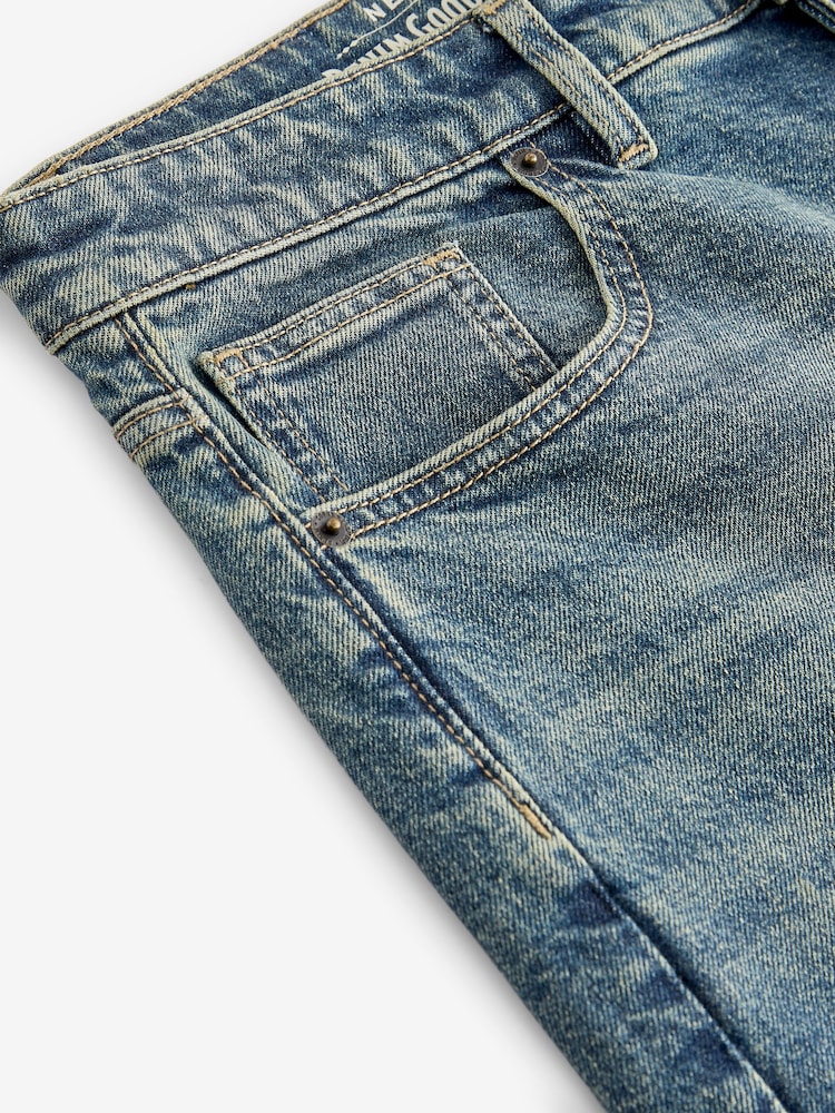 Blue Tint Relaxed Fit Vintage Wash Denim Jeans - Image 13 of 13