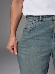 Blue Tint Relaxed Fit Vintage Wash Denim Jeans - Image 5 of 13