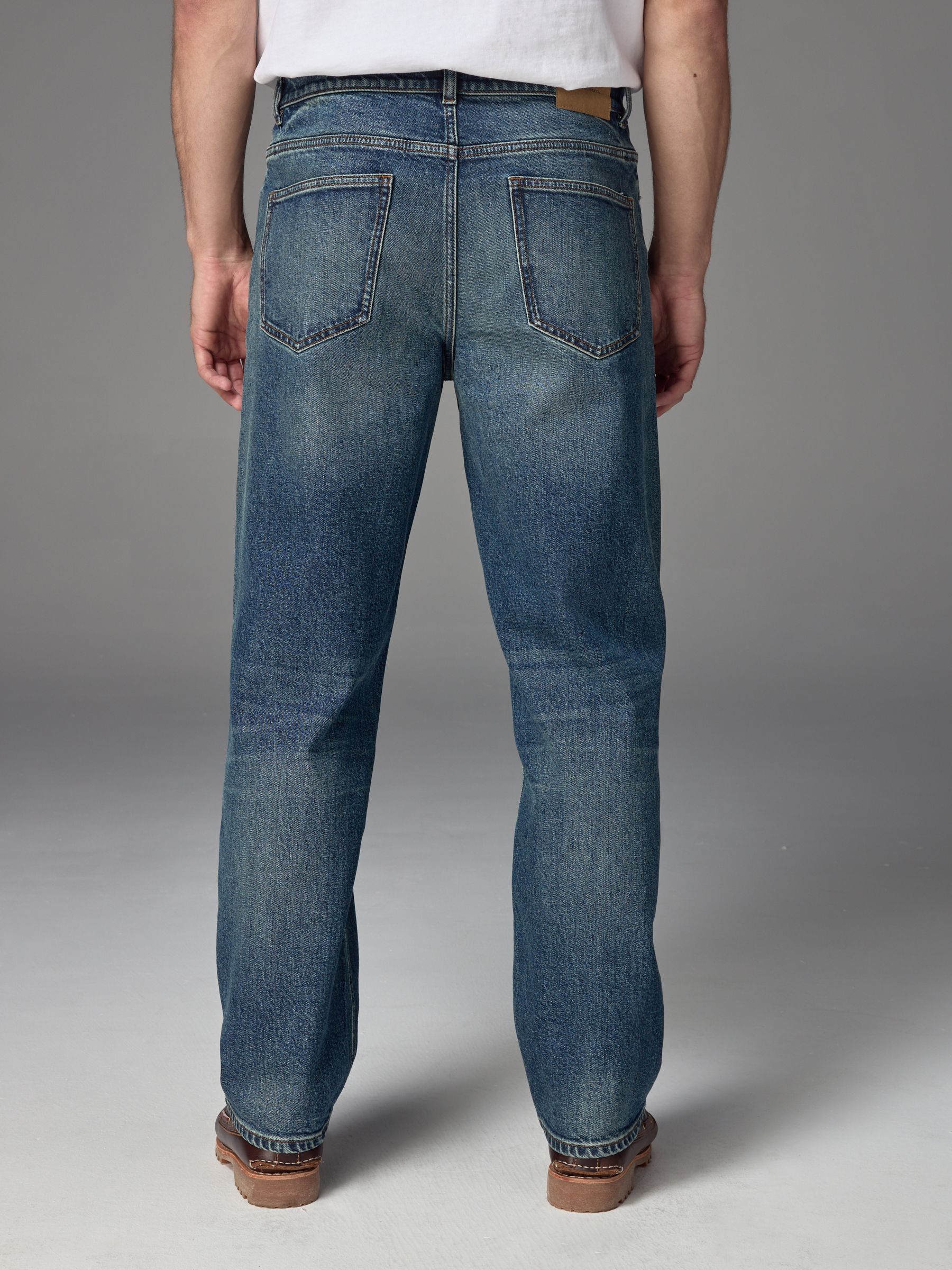Level 7 Men's Relaxed Straight Dark Vintage Zip Utility