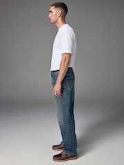 Blue Dark Tint Relaxed Fit Vintage Wash Denim Jeans - Image 4 of 12