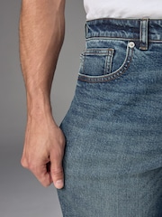 Blue Dark Tint Relaxed Fit Vintage Wash Denim Jeans - Image 6 of 12
