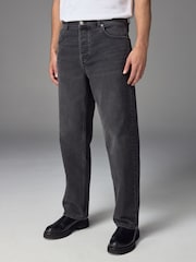 Black Washed Relaxed Fit Vintage Stretch Authentic Jeans - Image 2 of 7