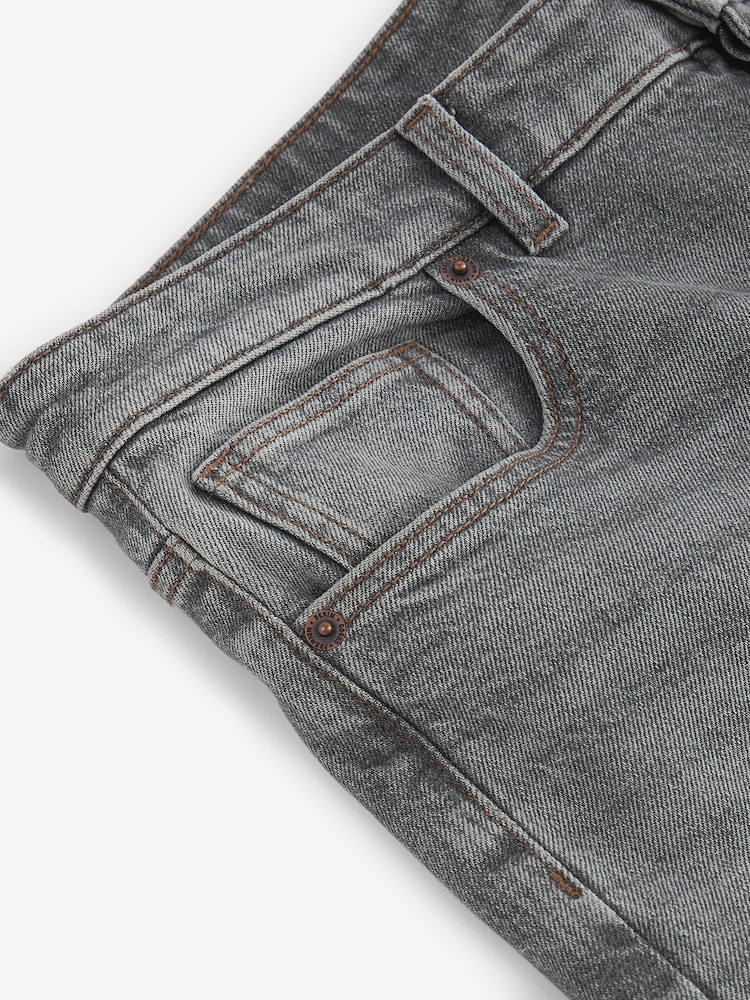 Grey Washed Relaxed Fit Vintage Wash Denim Jeans - Image 10 of 12