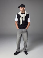 Grey Washed Relaxed Fit Vintage Wash Denim Jeans - Image 2 of 12