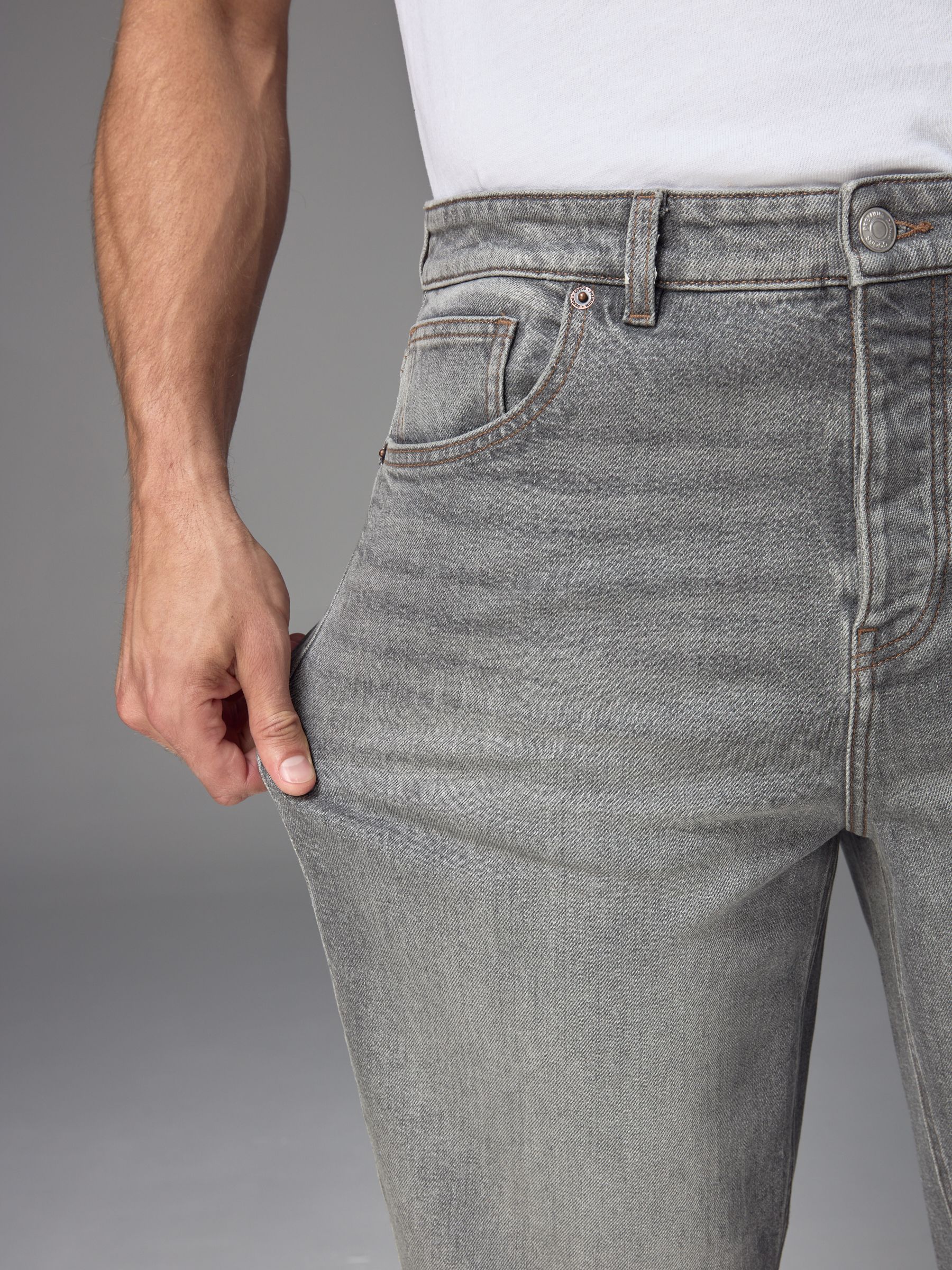 Buy Grey Washed Relaxed Fit Vintage Wash Denim Jeans from