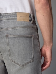 Grey Washed Relaxed Fit Vintage Wash Denim Jeans - Image 7 of 12