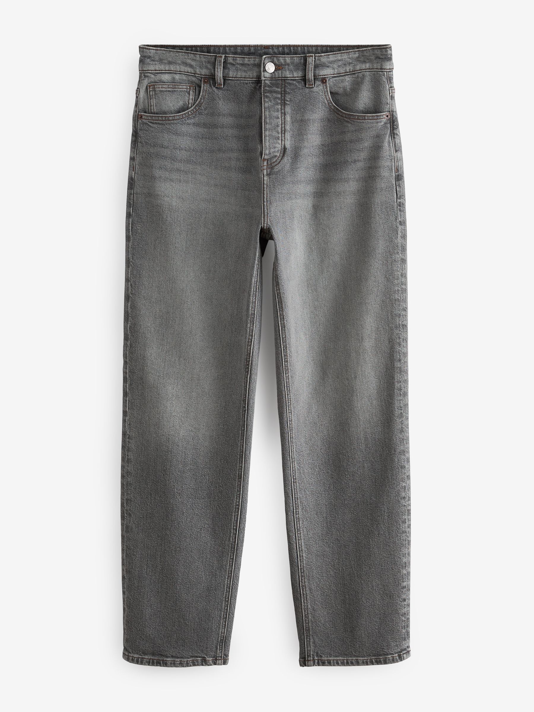 Buy Grey Washed Relaxed Fit Vintage Wash Denim Jeans from