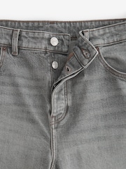 Grey Washed Relaxed Fit Vintage Wash Denim Jeans - Image 9 of 12