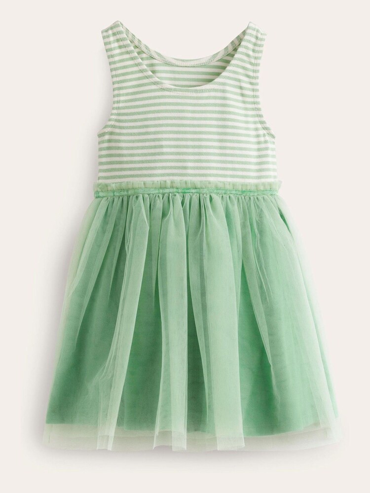 Boden Green Jersey Tulle Mix Dress - Image 1 of 4