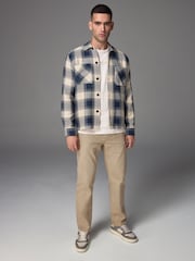 Peščeno bela - Raven kroj - Vintage Wash denim kavbojke - Slika 1 iz 12