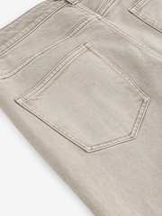 Peščeno bela - Raven kroj - Vintage Wash denim kavbojke - Slika 10 iz 12
