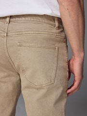 Peščeno bela - Raven kroj - Vintage Wash denim kavbojke - Slika 7 iz 12