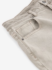 Peščeno bela - Raven kroj - Vintage Wash denim kavbojke - Slika 9 iz 12