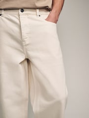 Ecru White Relaxed Fit Vintage Stretch Authentic Jeans - Image 3 of 10
