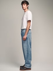 Blue Light Relaxed Fit Vintage Wash Denim Jeans - Image 4 of 9