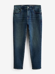 Blue Mid Regular Tapered Fit Vintage Wash Denim Jeans - Image 8 of 12