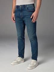 Blue Mid Vintage Slim Fit Vintage Wash Denim Jeans - Image 1 of 12