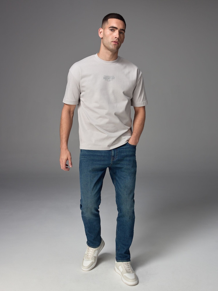 Blue Mid Vintage Slim Fit Vintage Wash Denim Jeans - Image 2 of 12