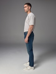 Blue Mid Vintage Slim Fit Vintage Wash Denim Jeans - Image 4 of 12