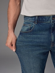 Blue Mid Vintage Slim Fit Vintage Wash Denim Jeans - Image 5 of 12