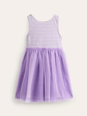 Boden Purple Jersey Tulle Mix Dress - Image 2 of 4