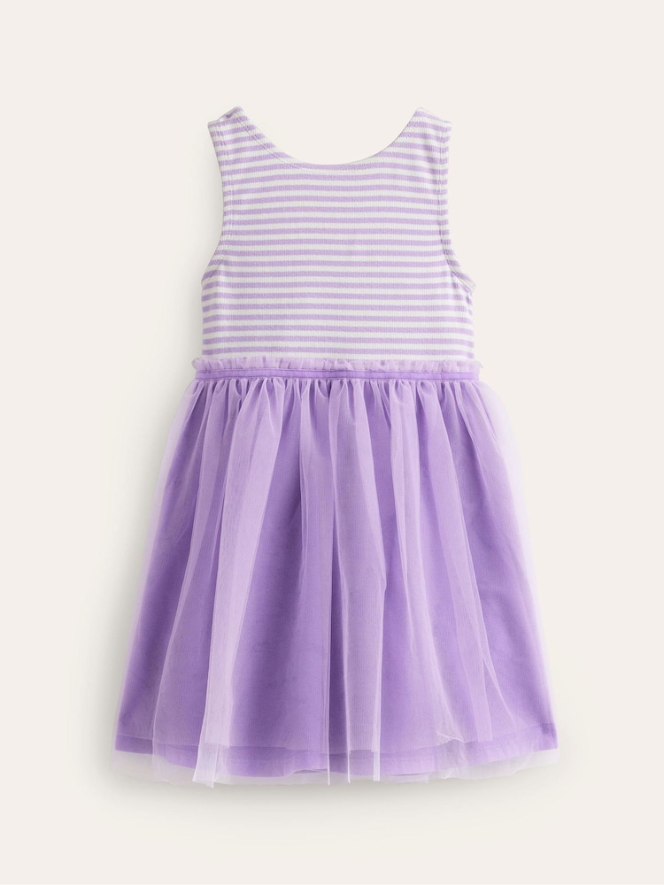 Boden Purple Jersey Tulle Mix Dress - Image 2 of 4