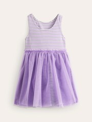 Boden Purple Jersey Tulle Mix Dress - Image 3 of 4